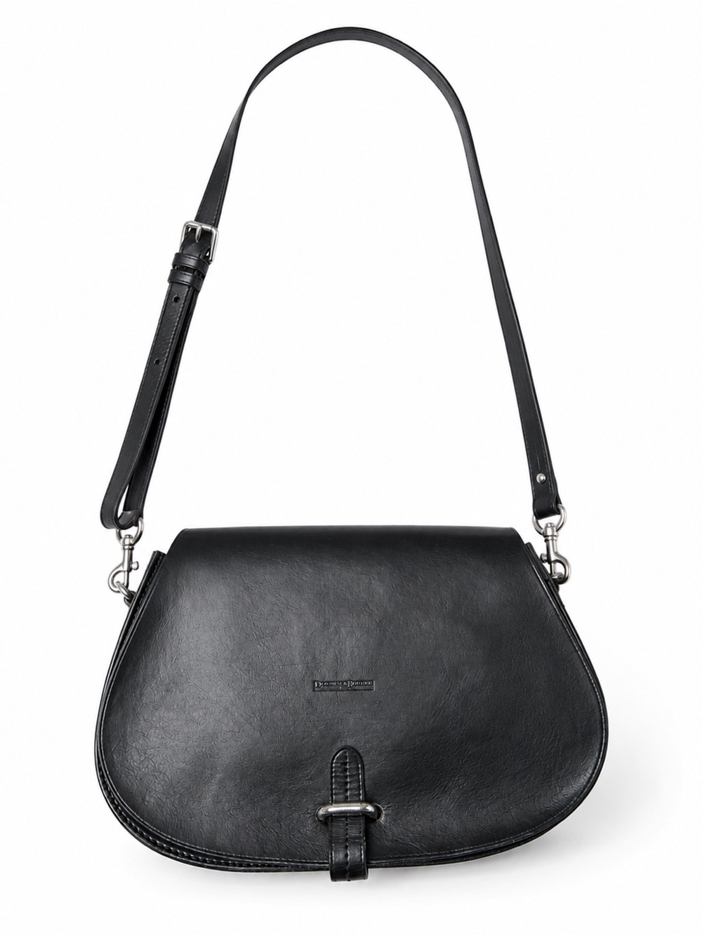 Dooney & Bourke • Vintage Y2K Alto Saddle Bag Black Leather Made in Italy